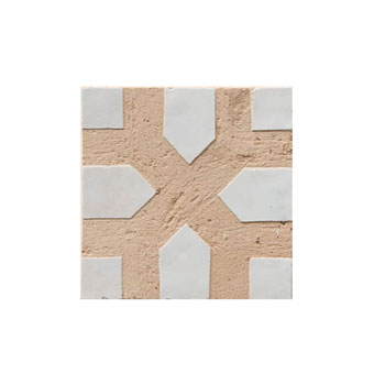 Mosaic House Moroccan tile CH-Nejarine 1 CUST White,    chiseled field 
